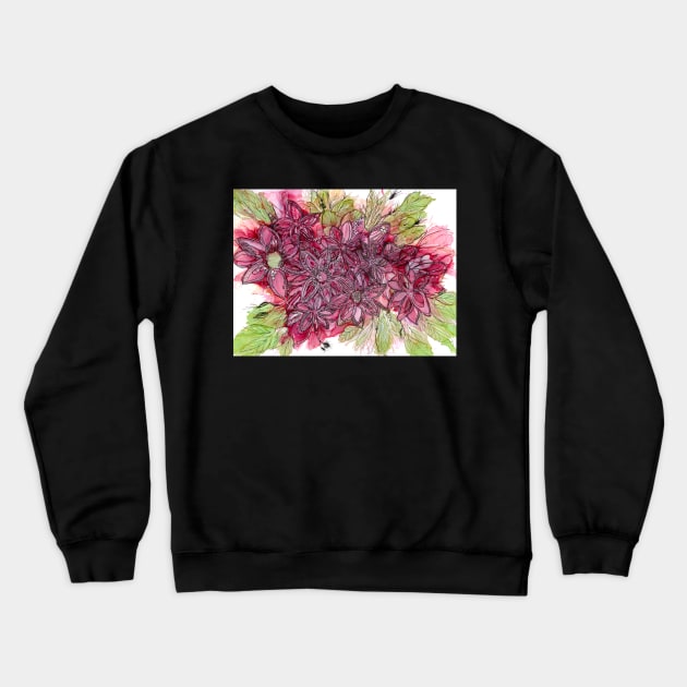 Abstract doodled flowers. Crewneck Sweatshirt by atep